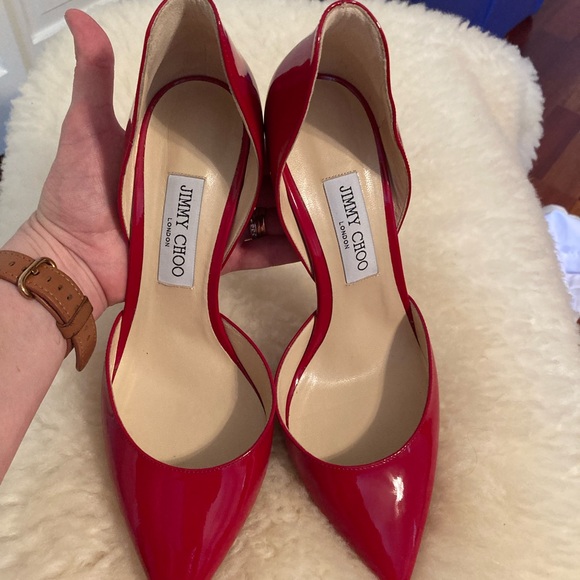 Jimmy Choo Red Patent Leather Heels - Picture 3 of 5